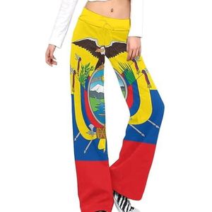 Ecuador vlag damesbroek casual broek elastische taille lounge broek lange yogabroek rechte pijpen