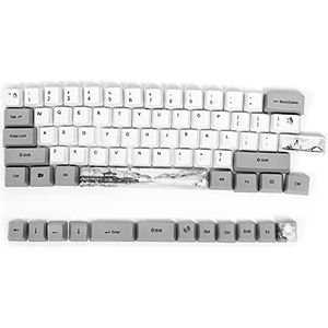 73 stuks PBT sublimatie keycaps, mechanisch toetsenbord, universeel, PBT Keycap, vijfzijdig gekleurd, 6064, inktpatroon, mechanica/optische toetsen, universele pc-onderdelen voor mechanisch