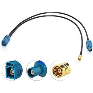 Eightwood DAB Antennesplitter Fakra ""Z"" Vrouwtje naar Mannelijk naar SMB Pigtail-kabel DAB Auto Antennesplitter Autoradio met RG174 30 cm Compatibel AM/FM DAB + radio Pioneer Kenwood Alpine JVC