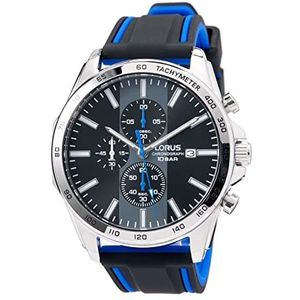 Lorus kwarts horloge, zwart-blauw, sportief