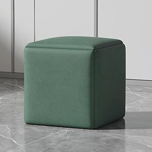 5 in 1 Kubus Nesting Ottoman Fauteuil, Stapelbare Krukken, Technologie Doek Vierkante Ottoman, Voetkruk met Zwenkwielen voor Woonkamer, Eetkamer