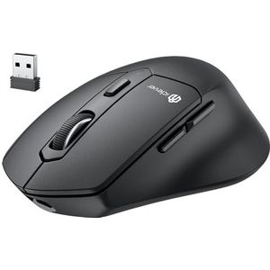 iClever Bluetooth-muis, ergonomische muis, draadloos, MD360, stille draadloze muis met muis Jiggler, 2,4 G USB C muis oplaadbare draadloze muis voor laptop, computer muis voor pc/Mac/tablet/MacBook