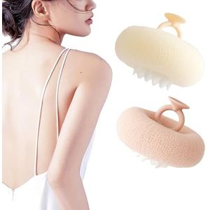2024 Nieuwe Super Zachte Zonnebloem Zuignap Badbal, 2-in-1 Zonnebloem Badbal, Exfoliërende Bad Spons Body Borstel Scrubber, Badkamer Douche Sponzen voor Vrouwen Mannen (2 PCS-C)