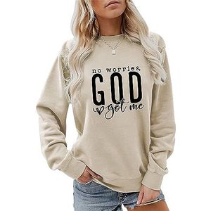 No Worries God Got Me Sweatshirt Funny Christian Shirt Women Crewneck Religious Pullover Tops Faith Jesus Lover Gift