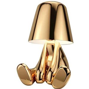Bedside Touch Control Table Lamp, Thinker Led Desk Lamp Collection, Nightstand Lamp, Modern Night Light, Cute Desk Decor, for Home Living Room Office,Goud,what