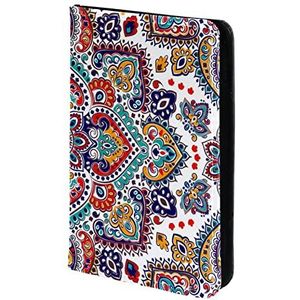 Paspoorthouder Paspoorthoes Henna Mandala Paisley Paspoort Portemonnee Reizen Essentials, Meerkleurig, 11.5x16.5cm/4.5x6.5 in