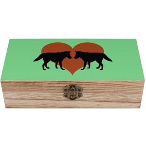 Love Wolf Houten knutselopbergdozen met deksels, aandenken, schat, sieradenkistje, organizer