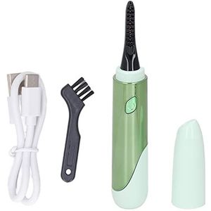 Oplaadbare Wimperkruller Verwarmde Wimperkruller Mini 4 Temperatuurinstelling Langdurig Siliconenkussen Type C Thuis Opladen (Groente)