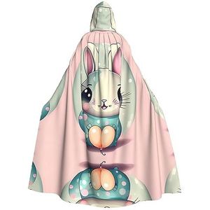 ZYVIA Roze Cartoon Bunny Halloween Adult Hooded Cape - Comfortabele Elastische Drapey Perfect Voor Halloween Cosplay Prom Party Comic Con Party Decoratie Cape