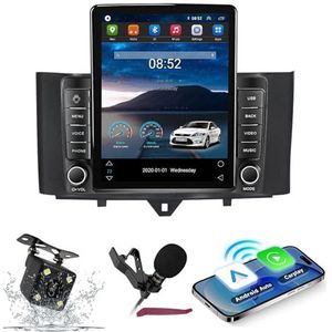 Android 14 Autoradio Navi voor B-enz Smart Fortwo (2011-2015) 9.7 ""Verticale schermradio met draadloze carplay Android-auto GPS met Bluetooth 5.0 HIFI FM 5G-WiFi SWC MIC-camera,M400s