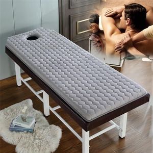 Schoonheidssalon Bed Matras Lash Bed Topper Massage Tafel Matras Met Breath Hole Velvet Dicken Spa Bed Geheugenschuim Matraskussen Cover Vierkant/Rond/Trapeziumvormige Hoofd,6cm,R 60x190cm