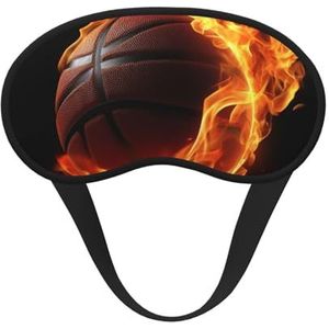 Basketball On Fire slaapmasker, zijslaapmasker, lichtblokkerend nachtmasker, oogmasker voor vrouwen en mannen, zachte en comfortabele schaduw voor reizen, dutjes