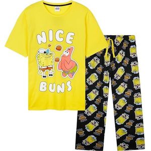 SPONGEBOB SQUAREPANTS Pyjamaset loungewear voor heren, Geel/Zwart, M