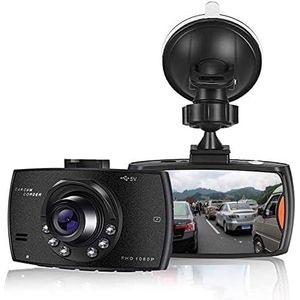HSYWBC Full-HD dashcam 1080p met 6 megapixel camera, 170° groothoeklens en infrarood opnames, geïntegreerde bewegingsdetectie, parkeermonitor, loop-opnames en nachtzicht (zwart)