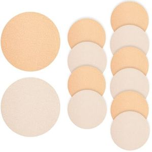 14 stuks ronde make-up sponsjes, Facial Poeder Puff cosmetische spons ronde schuim Pad schoonheid make-up oog Foundation poeder mengen voor alle huidtypen nat en droog Dual Use (Roze + Wit)