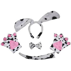 Kleine honden hoofdband met strik handschoenen voor volwassenen, 4 stuks Eén maat dalmatiens