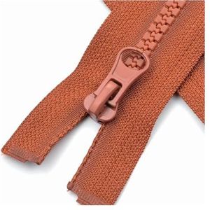 Metalen Ritssluiting Dubbele Schuiver Open Einde T Tweeweg Tweeweg Hars Enkel Open Einde Jas Donsjack Ritsen DIY Naai Accessoires Kleding(Caramel Colour,50CM)