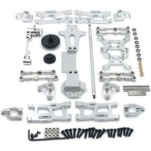 Metalen upgrade aangepaste onderdelen for WLtoys 1/14 144010 144001 144002 afstandsbediening auto(Silver)