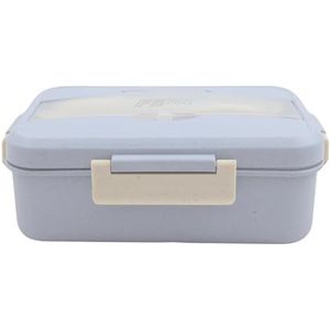 Duurzame Bentobox met Serviesvak - Bentobox van Gerecycled Plastic - Bentobox volwassenen - Lunchbox voor kinderen - Bentoboxen - Bentobox kinderen - Handige bentobox met lepel en vork! (Lavendel)