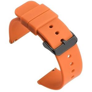 INEOUT 12mm 14mm 16mm 18mm 19mm 20mm 21mm 22mm 24mm Siliconen Vervanging Horlogeband Strap Rubber Sport Horlogeband Armband (Color : Orange black buckle, Size : 14mm)