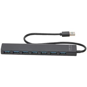 7 in 1 USB HUB, 7 Potrs Meerdere poorten USB 3.0 HUB Splitter Laptop PC 5 Gbps High-Speed ​​netwerkadapter - Plug en Play LED-indicatielampjes voor USB-sticks, muis