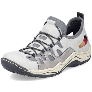 Rieker L0539 Low-Top sneakers voor dames, lage schoenen, losse inlegzool, grijs 40, 43 EU
