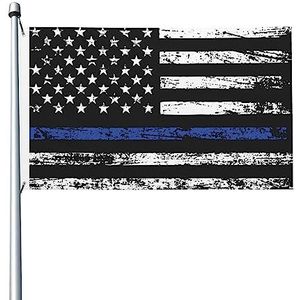 Vlag Blauwe Lijn Usa Vlag Veranda Vlag Levendige Kleur Yard Vlaggen 2 Metalen Oogjes Militaire Vlag, Voor Festival, Thuis, 90x150cm