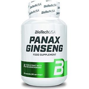 BioTechUSA Panax Ginseng | 75 mg natuurlijk Koreaans ginsengextract | 60 mg ginsenosiden | 60 capsules