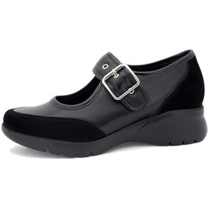 PieSanto - 245860 Mary-Jane suède, zwart, voor dames, Zwart 37203, 41 EU