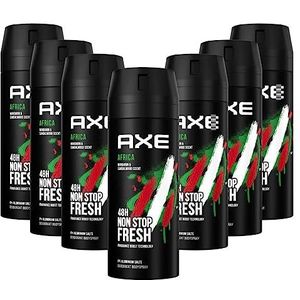 AXE Africa Bodyspray met 48H bescherming tegen lichaamsgeur, zonder aluminiumzouten, 7 stuks