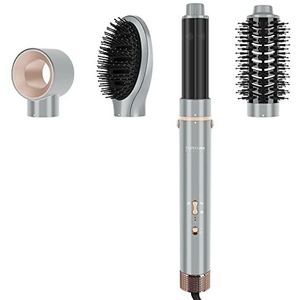 MaxAir Styler, 5-in-1 haardroger, warmluchtborstelset, ronde borstel-föhn, krultang, 5 opzetstukken, drogen, glad, volume, krullen, ionenverzorging, motor met hoge snelheid, grijs