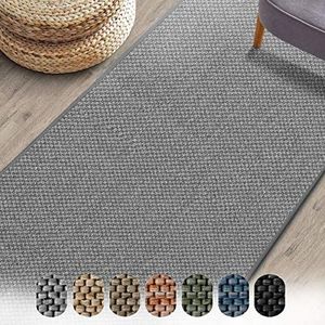 Floordirekt - Sabang Tapijtloper/vloerkleed in sisal-look | verkrijgbaar in vele kleuren en maten | antistatisch, geluiddempend & geschikt voor vloerverwarming | 66 x 200 cm | zilver