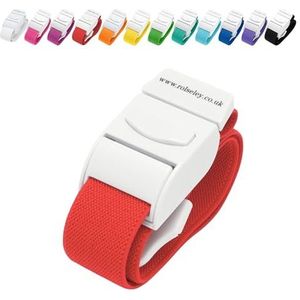ROLSELEY Medisch tourniquet met snelsluitgesp en latexvrije polyester stretchband voor verpleegsters, verloskundigen, paramedicisten, medische studenten en medische studenten (rood)