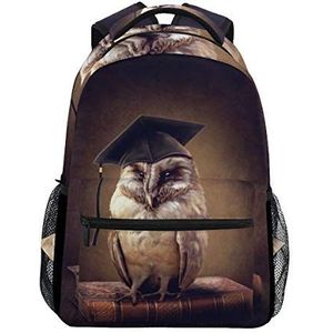 Rugzak, Vogel Uil Boek Vintage Grote Capaciteit Casual Gedrukt School Schoudertas Dagrugzak Reizen Laptop Vrouwen Volwassenen Jongens Meisjes, Meerkleurig, 11.5""x8""x16