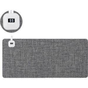 LANMOU Verwarmde muismat waterdichte elektrisch warm bureaumat met 5 verwarmingseisen en 4U automatische uitschakeling, grote mat voor thuiskantoor (zwart)