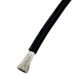 Afgeschermde kabel, Zwarte zachte siliconenkabel 5 10 meter elektrische draden autobedrading 28 26 24 22 20 18 16 14 12 8 6 AWG auto-accu(24 AWG,5m)
