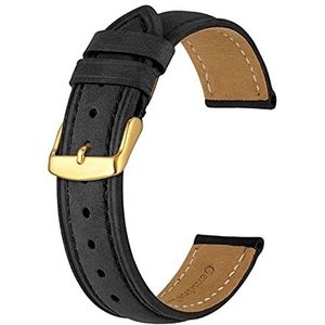 Anbeeren 14mm -24mm horlogeband, retro lederen horlogeband, vintage vervanging armband geschikt for mannen vrouwen, gepolijste gesp (Color : Olive Flak, Size : 24mm)