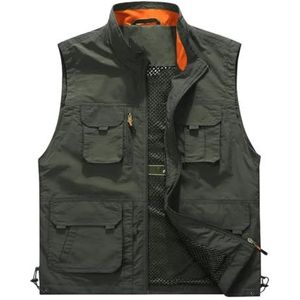 Pegsmio Mesh Vest Voor Mannen Lente Herfst Ademend Militaire Mouwloze Jas Zomer Multi Pocket Vest, Leger EN8 Vest, L