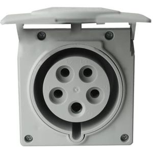 CEE Wandcontactdoos met klapdeksel 32A 5P 400V IP44 inbouwstopcontact, inbouwstopcontact, wandcontactdoos