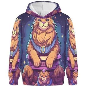 KAAVIYO Stijl Doodle Tijger Leuke Hoodies Sweatshirts Atletische Hoodies Schattig 3D Print voor Meisjes Jongens, Patroon, XS