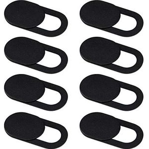 Privise Webcamhoes, Special Edition, onze dunste webcam cover voor MacBook Pro, laptop, smartphone, tablet, iPad, set van 8, zwart