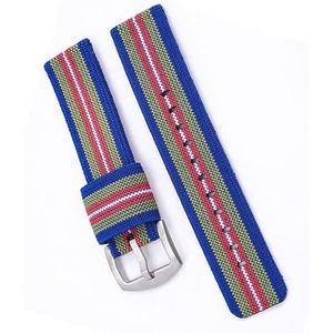 yeziu Sport Nylon Canvas watch Strap for Samsung Smart Watch Bracelet for Huawei 46MM 42MM Active Gear S3 Frontier(Color:Rainbow01,Size:22mm)