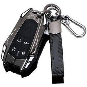 Sleutelbehuizing houder Autosleutel Cover Shell Sleutel Beschermhoes Accessoires Sleutelhanger Voor Changan CS35PLUS CS55PLUS CS75PLUS 2019 Zinklegering + Siliconen Sleutelbehuizing(B grey)