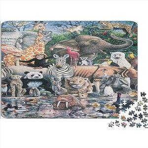 Wildlife Puzzel voor volwassenen en jongeren, impossible puzzel, dierenpuzzel, kleurrijk legspel, behendigheidsspel voor het hele gezin, puzzelspel 300 stuks (40 x 28 cm)