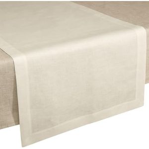 Cuore di lino - Tafelloper - Wit - 100% Linnen - 50 x 150 cm