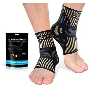 Koperen enkelbrace ondersteuning voor mannen en vrouwen (paar), beste enkelcompressiekousen voor plantaire fasciitis, verstuikte enkel, achillepees, pijnverlichting, herstel, sport, nano-sokken