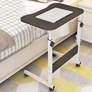 Overbedtafel met wielen, in hoogte verstelbaar draagbaar bureau, schrijfoppervlak voor gebruik in bed of een rolstoel, mobiliteitshulpmiddel voor ouderen(A)