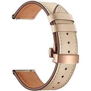 Lederen band Compatible With Samsung Galaxy Horloge 4 3 Classic Band 42mm / 46mm / Actief 2 40 mm 44mm / 41mm / 45mm 20mm 22mm horlogeband armband riem (Color : Apricot rose gold, Size : For Gear S3