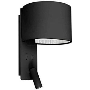 Faro Fold - Wandlamp zwart met kap 1x E27 met leeslamp 3W