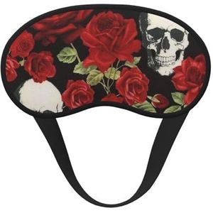 FZGGWYHL Rose Skull Printed Blackout Sleep Mask Aid Oogmasker Reizen Slaap Oogmasker
